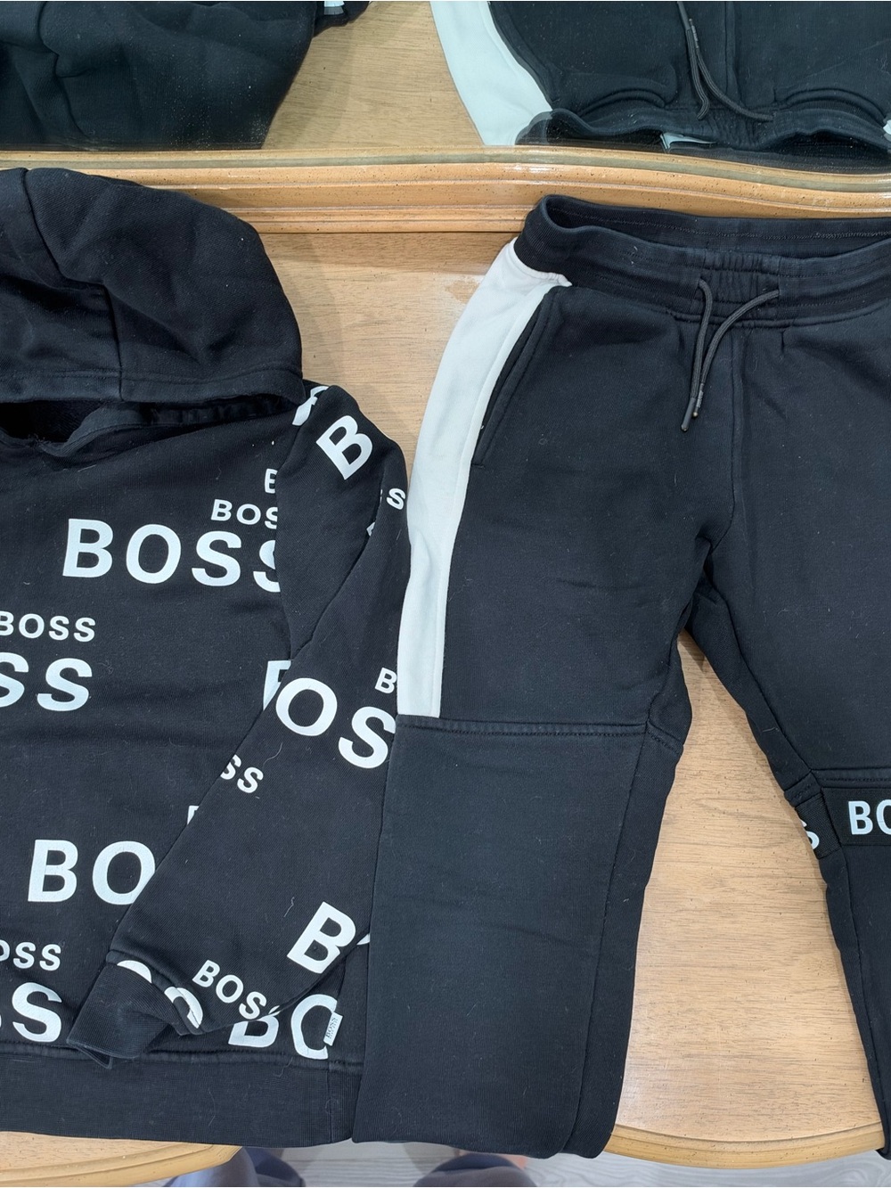 Hugo Boss Black Joggers with White Side Stripe
